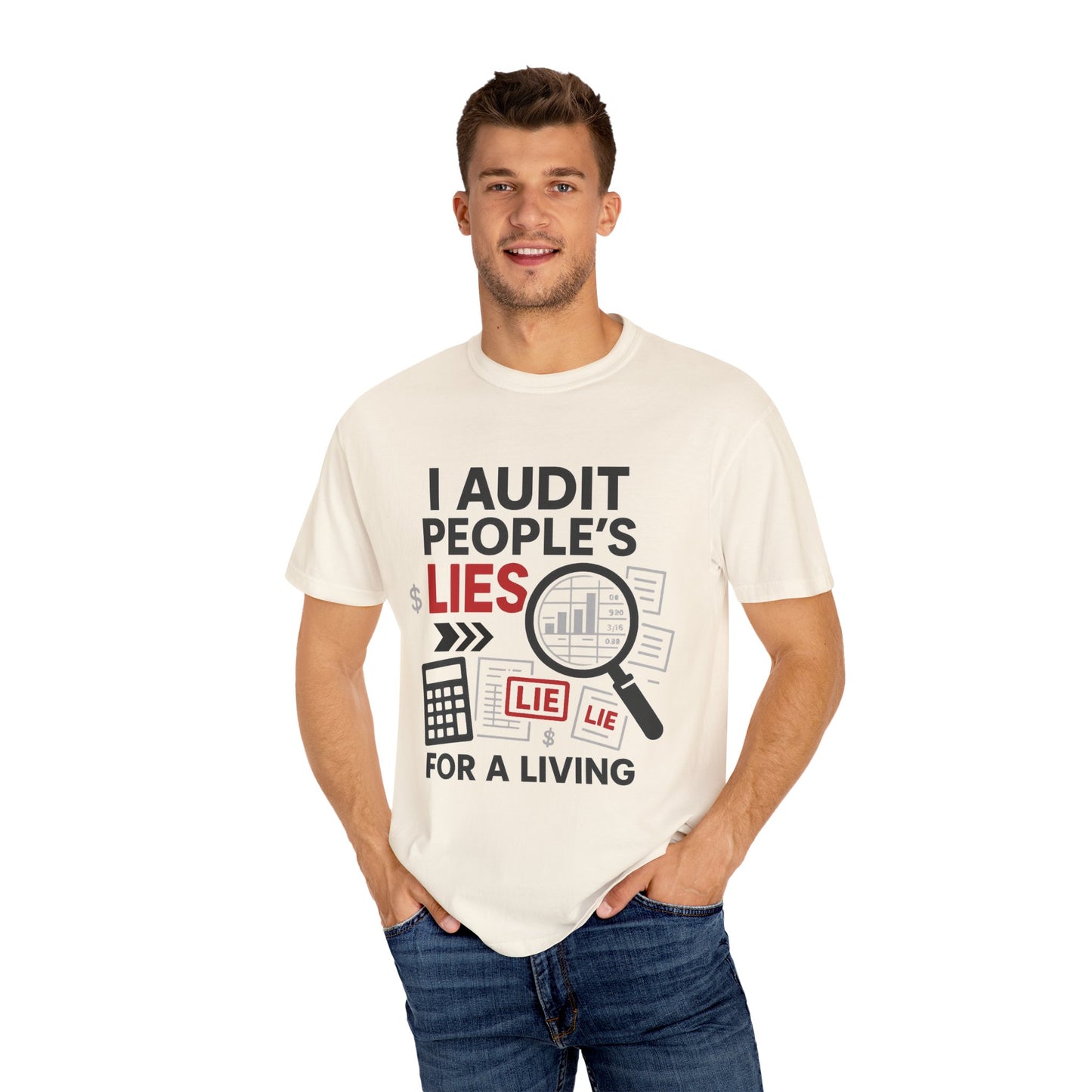 Audit People's Lie Unisex Fun T-Shirt for Accountant, Public Certified Accountant.