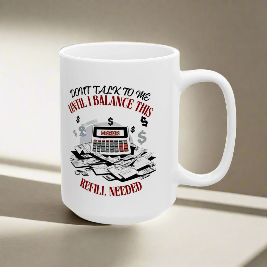 Ceramic Coffee Mug: Perfect Gift for Accountants, Bookkeepers, and Writers.