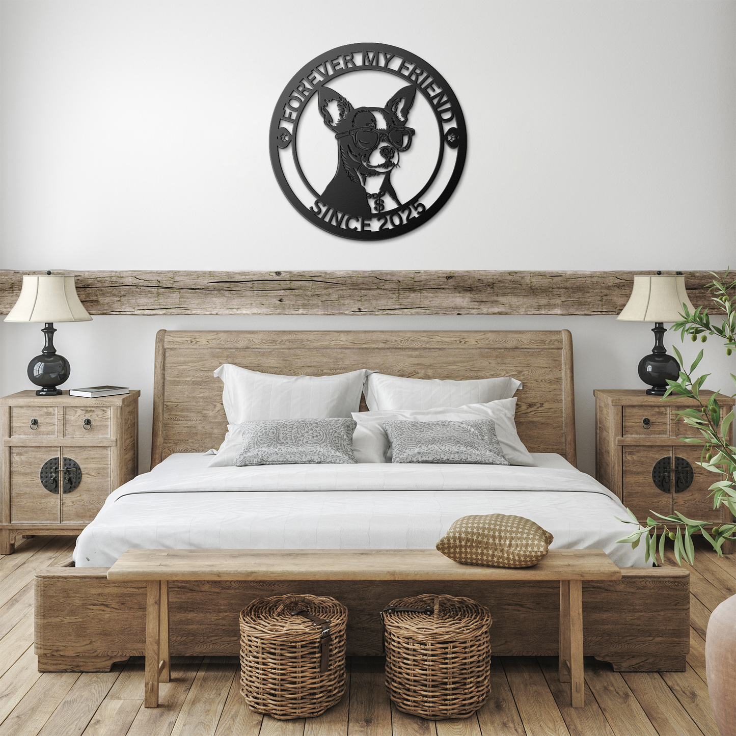 Custom_Metal_Chihuahua_Wall_Art_-_Person_Black_Farmhouse_Bedroom_Mockup.png