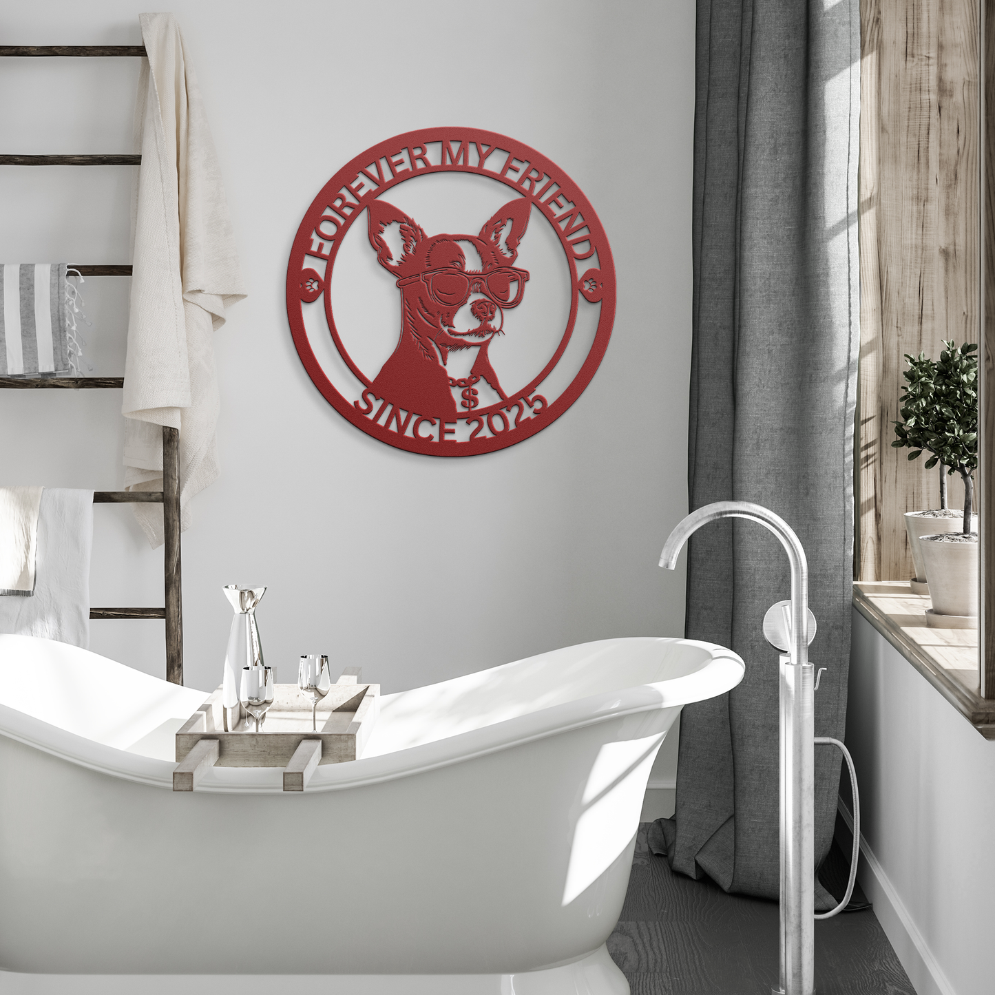 Custom_Metal_Chihuahua_Wall_Art_-_Person_Red_Modern_Bathroom_Mockup.png