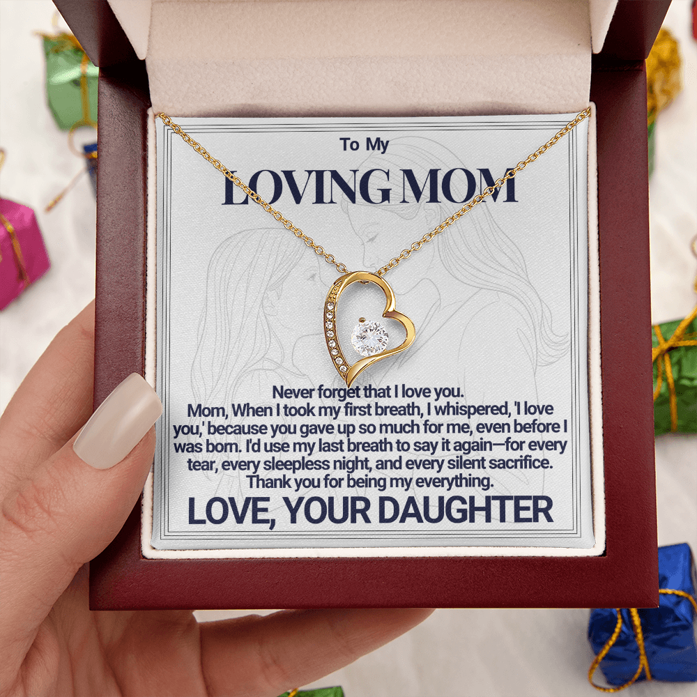 To Mom - A Heartfelt Tribute Forever Love Necklace - From Daughter