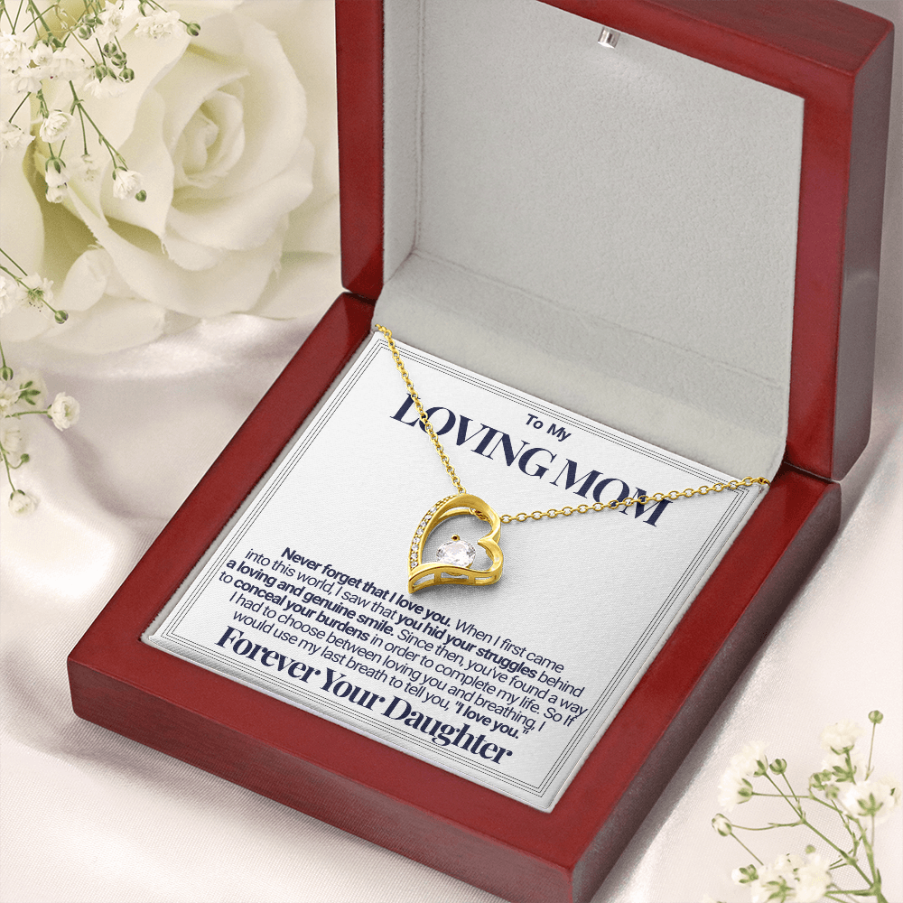To Mom - Your Struggles Forever Love Necklace - From Daughter