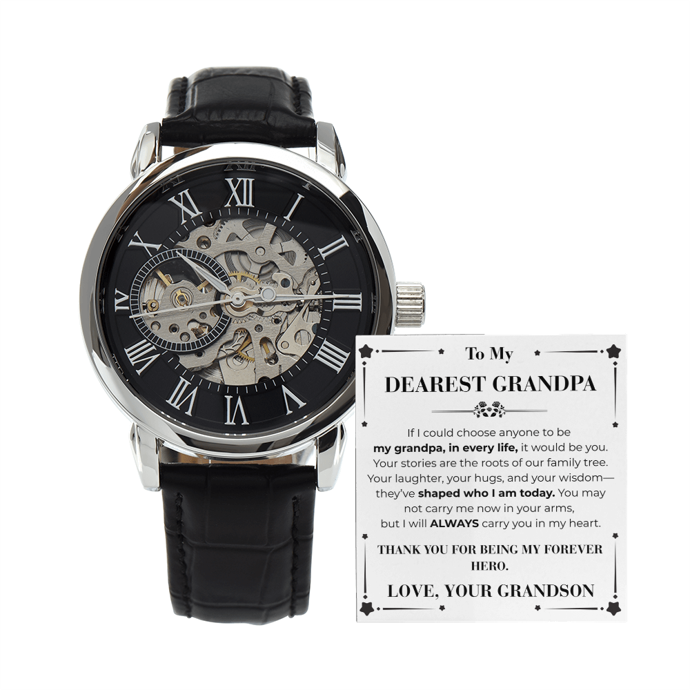My Grandpa In Every Life Openwork Watch From Grandson To Grandpa