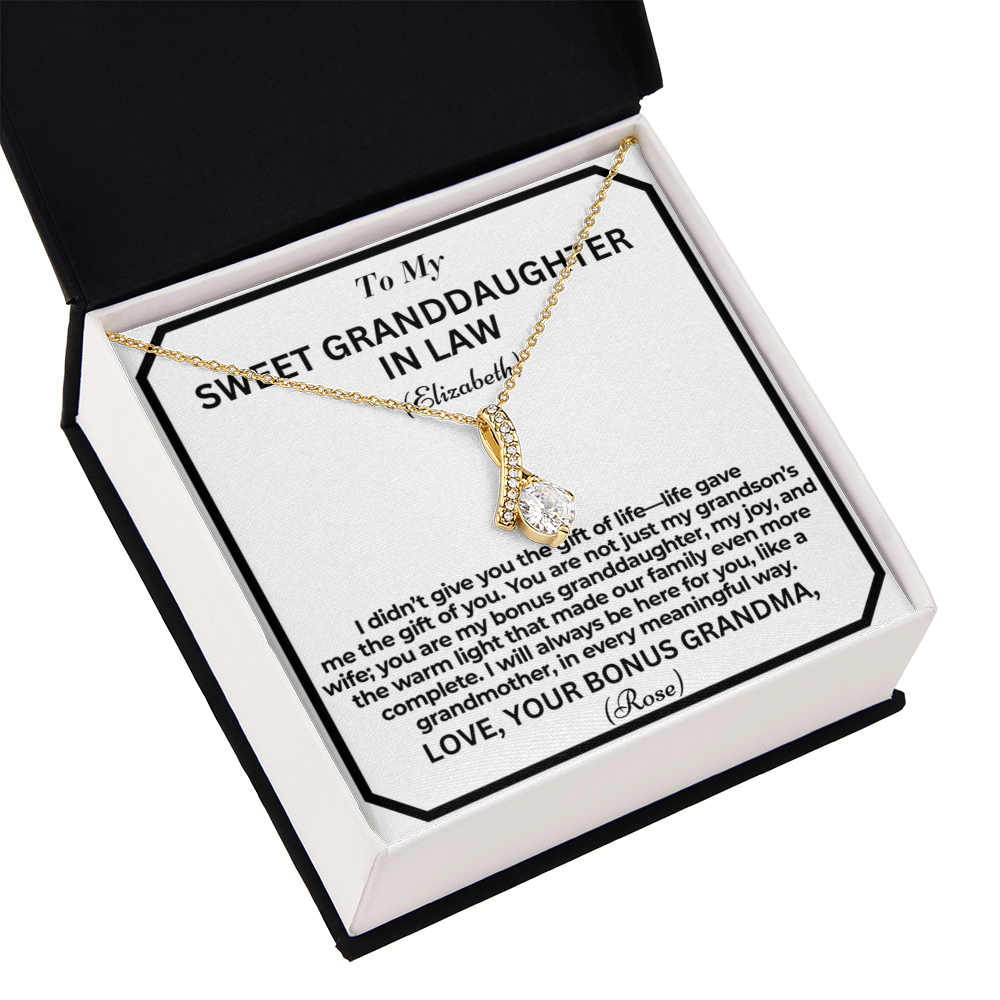 To My Granddaughter In Law Life Gave Me A Gift Personalised Alluring Beauty Necklace From Garndmother In Law