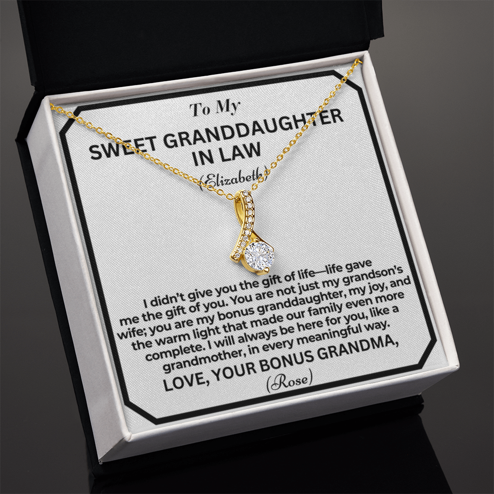 To My Granddaughter In Law Life Gave Me A Gift Personalised Alluring Beauty Necklace From Garndmother In Law
