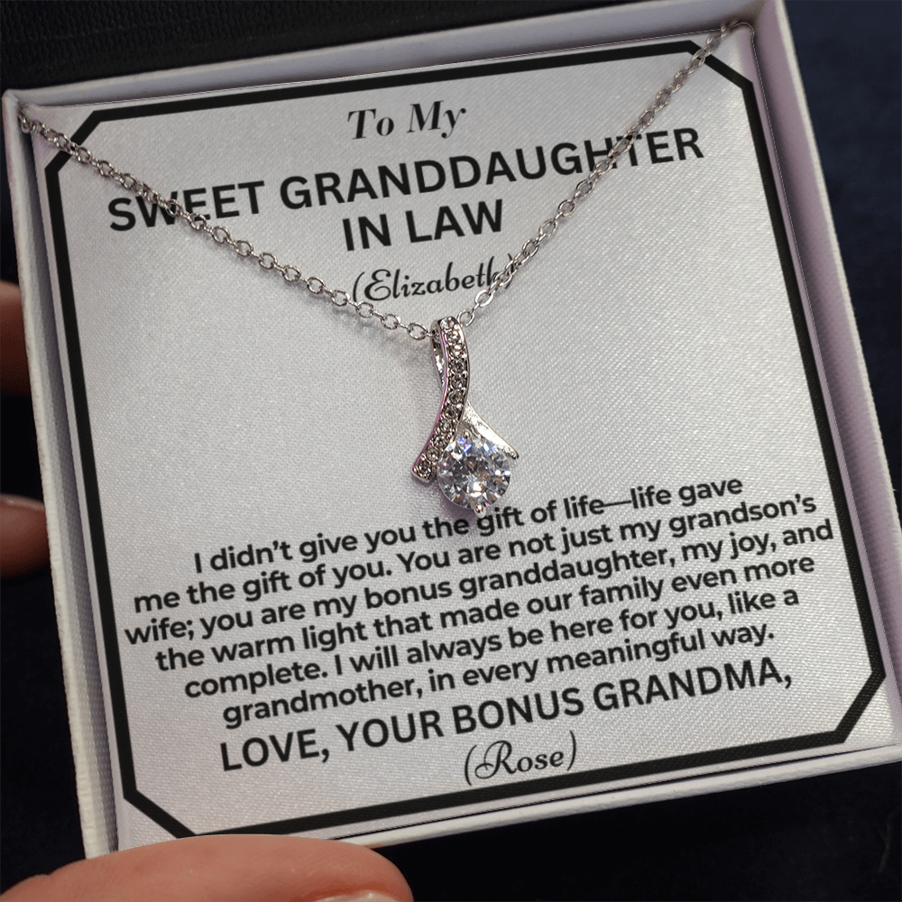 To My Granddaughter In Law Life Gave Me A Gift Personalised Alluring Beauty Necklace From Garndmother In Law