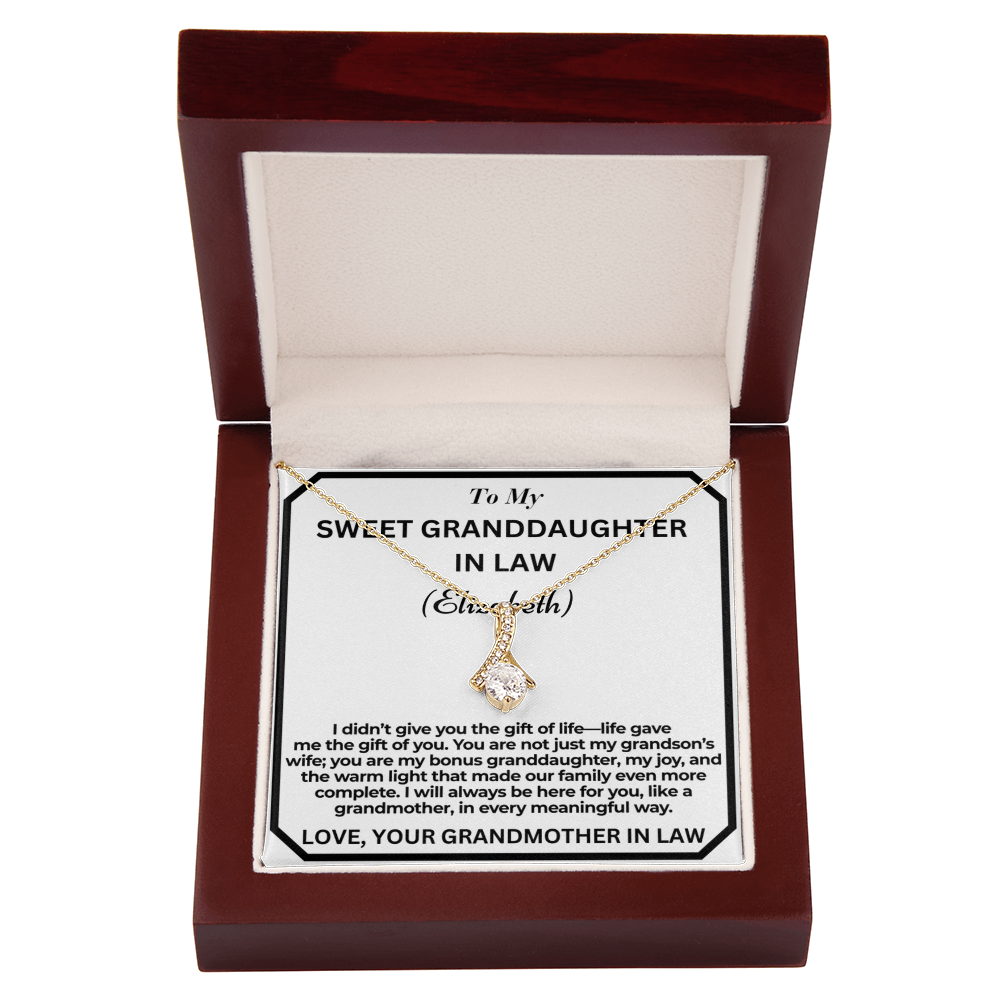 To My Granddaughter In Law - I Didn't Give You The Gift - Personalised Alluring Beauty Necklace From Garndmother In Law