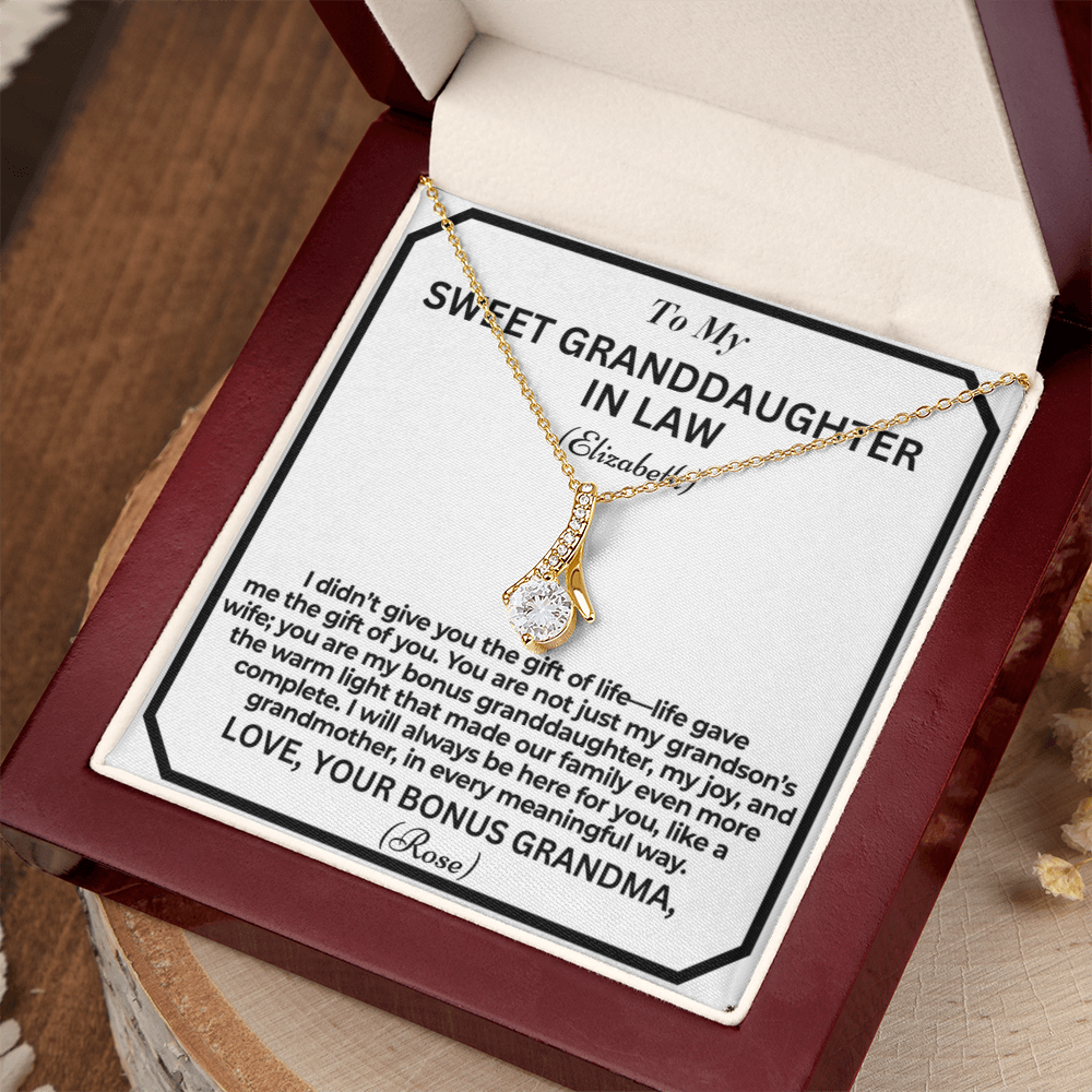 To My Granddaughter In Law Life Gave Me A Gift Personalised Alluring Beauty Necklace From Garndmother In Law
