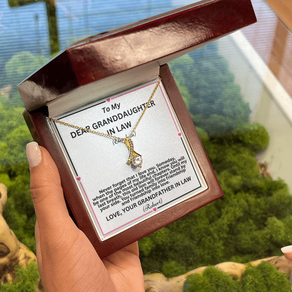 To My Granddaughter In Law Pages Of My Life Personalised Alluring Beauty Necklace From Garndfather In Law