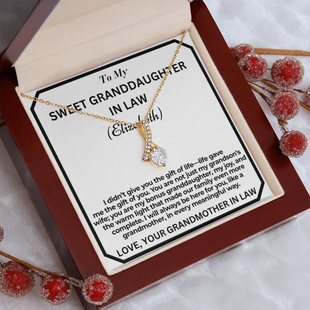 To My Granddaughter In Law - I Didn't Give You The Gift - Personalised Alluring Beauty Necklace From Garndmother In Law