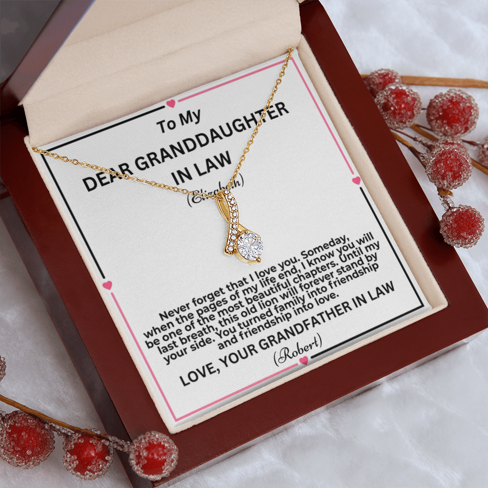 To My Granddaughter In Law Pages Of My Life Personalised Alluring Beauty Necklace From Garndfather In Law