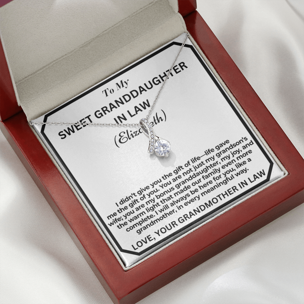 To My Granddaughter In Law - I Didn't Give You The Gift - Personalised Alluring Beauty Necklace From Garndmother In Law