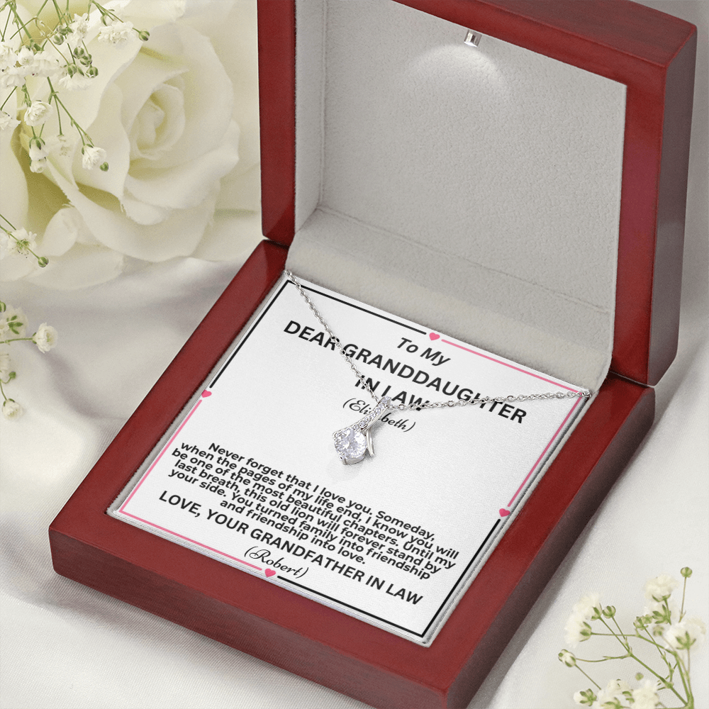 To My Granddaughter In Law Pages Of My Life Personalised Alluring Beauty Necklace From Garndfather In Law