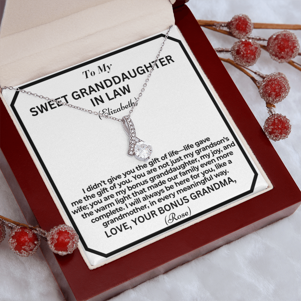 To My Granddaughter In Law Life Gave Me A Gift Personalised Alluring Beauty Necklace From Garndmother In Law