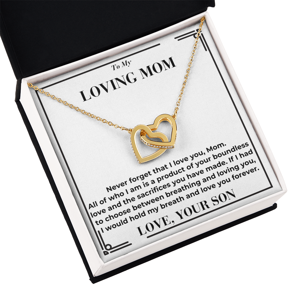 To Mom - Your Boundless Love And The Sacrifices - Interlocking Hearts Necklace From Son