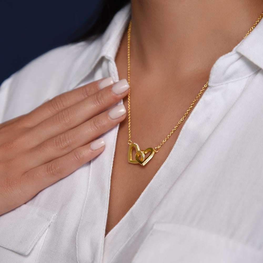 To Mom - My Way Back To Your Arms - Interlocking Hearts Necklace - From Daughter
