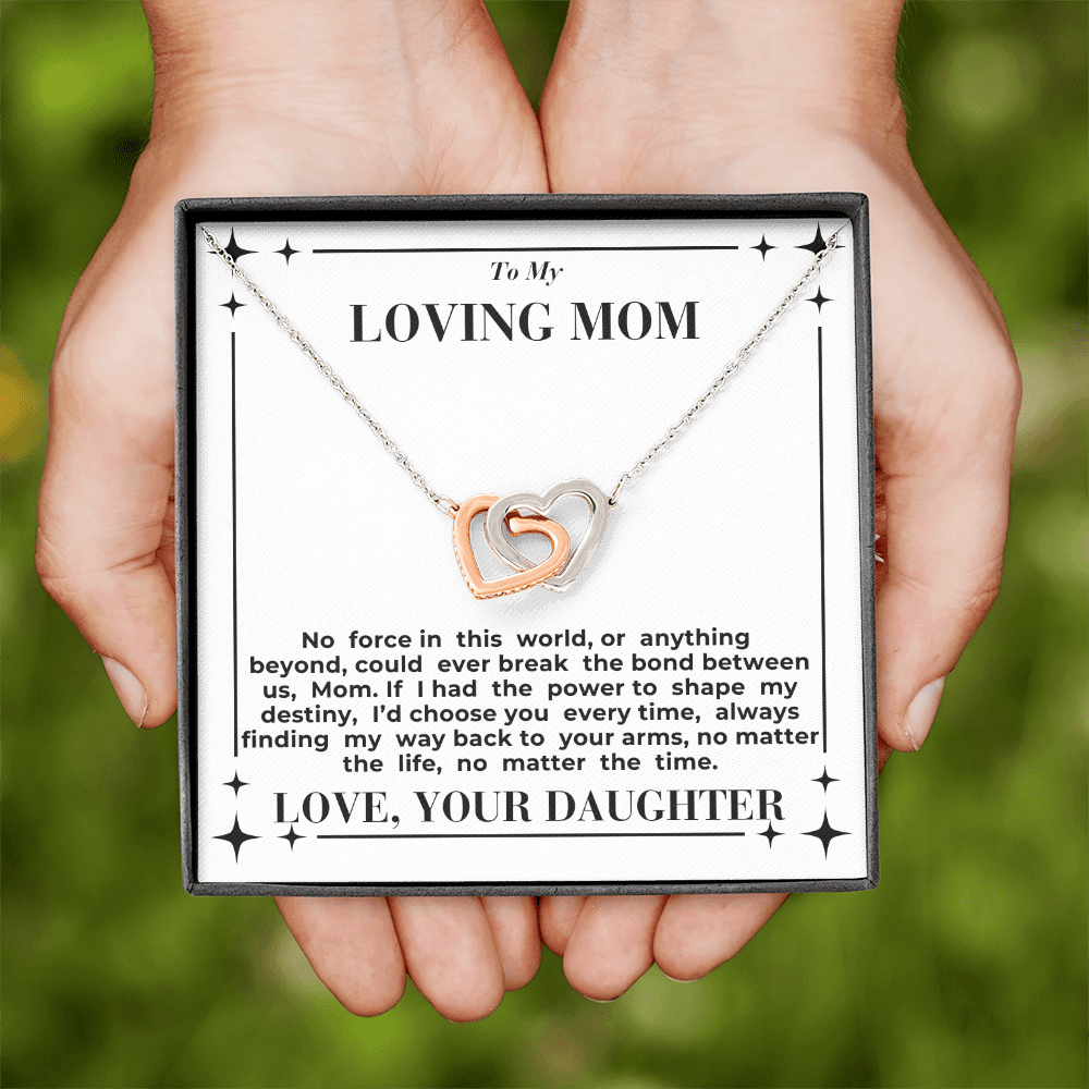 To Mom - My Way Back To Your Arms - Interlocking Hearts Necklace - From Daughter