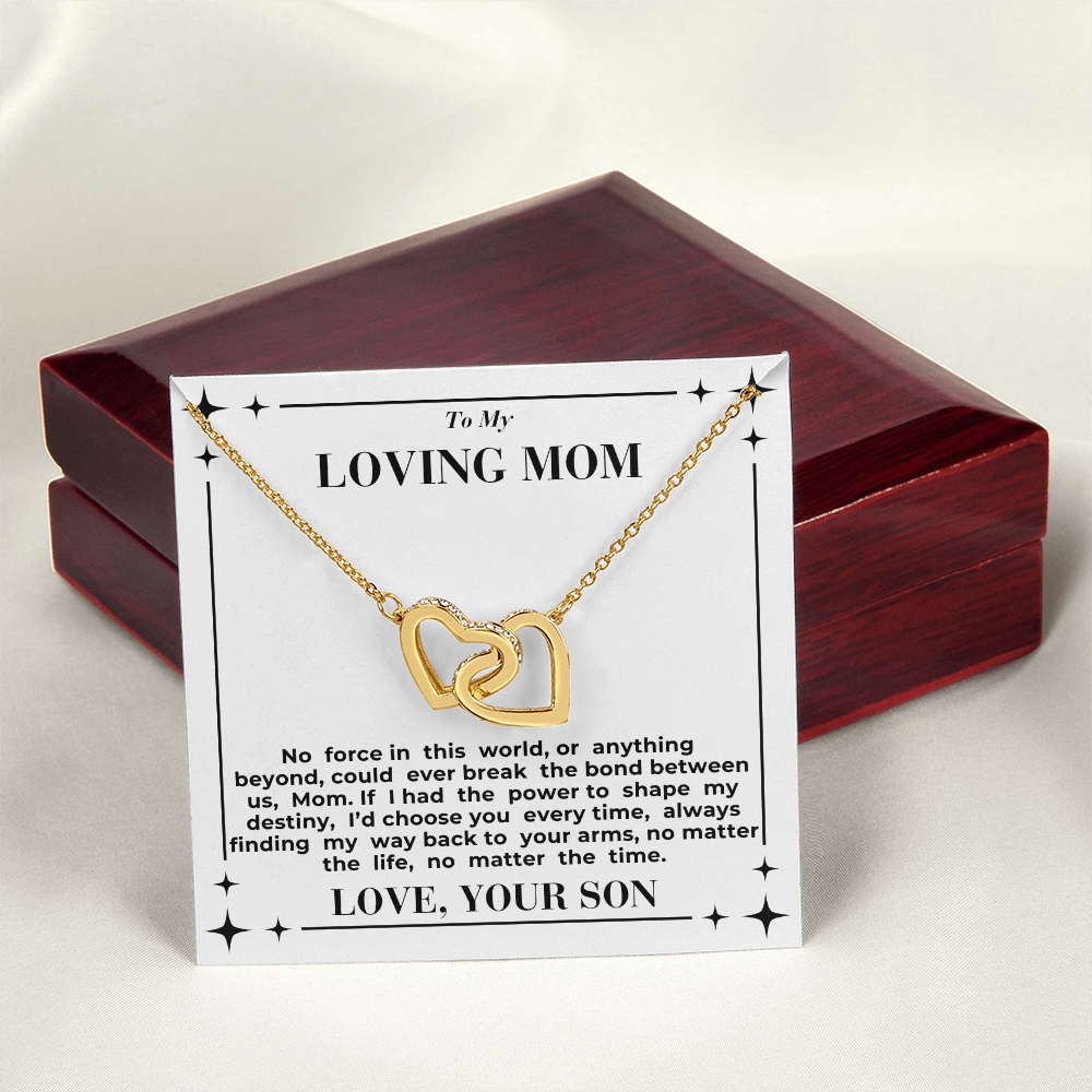 To Mom - My Way Back To Your Arms - Interlocking Hearts Necklace - From Son