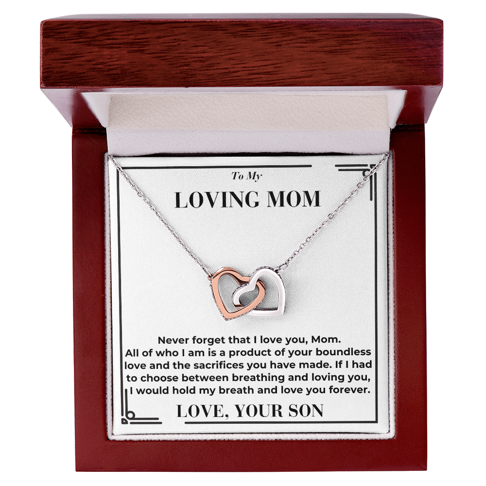 To Mom - Your Boundless Love And The Sacrifices - Interlocking Hearts Necklace From Son