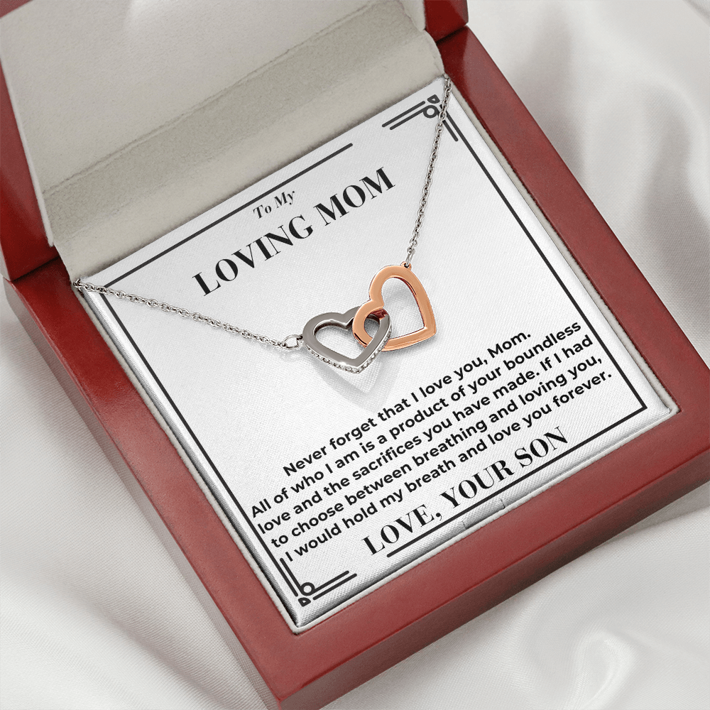 To Mom - Your Boundless Love And The Sacrifices - Interlocking Hearts Necklace From Son