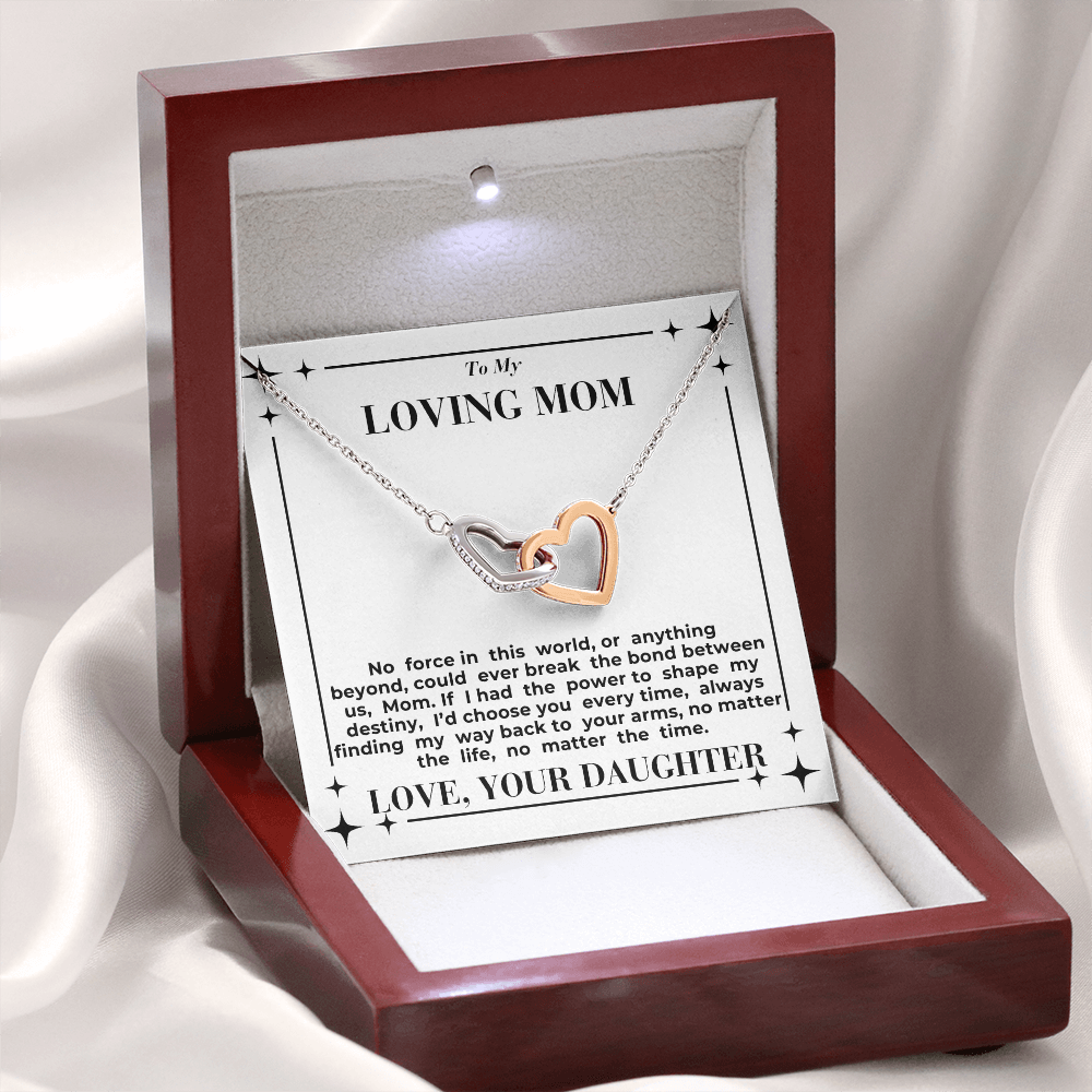 To Mom - My Way Back To Your Arms - Interlocking Hearts Necklace - From Daughter