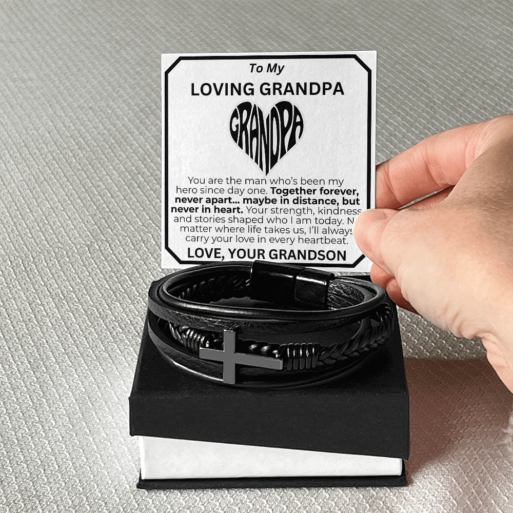 You Are My Hero Forever Grandpa's Cross Bracelet From Grandson
