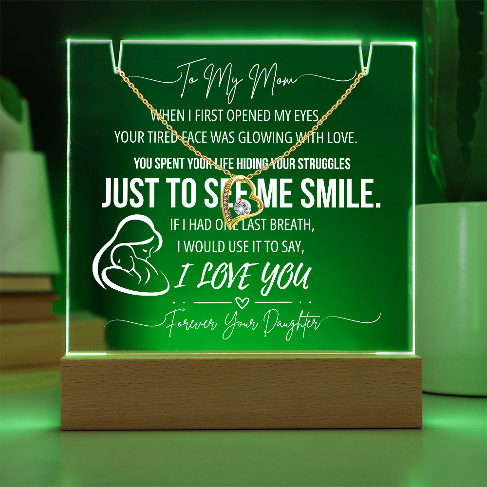 To Mom | Just To See Me Smile | Keepsake Acrylic & Forever Love Necklace | From Daughter