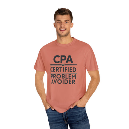 Certified Problem Avoider Unisex Fun T-Shirt for Accountant, Public Certified Accountant.