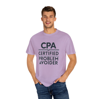 Certified Problem Avoider Unisex Fun T-Shirt for Accountant, Public Certified Accountant.