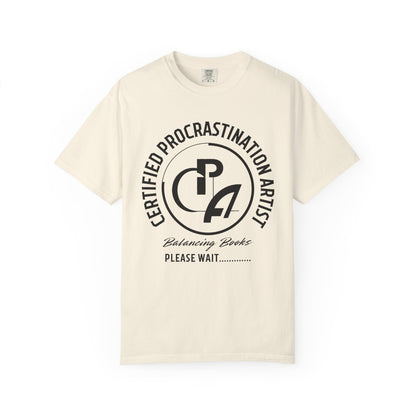 Certified Procrastination Artist Unisex Fun T-Shirt Gift for Accountant , Public Certified Accountant.