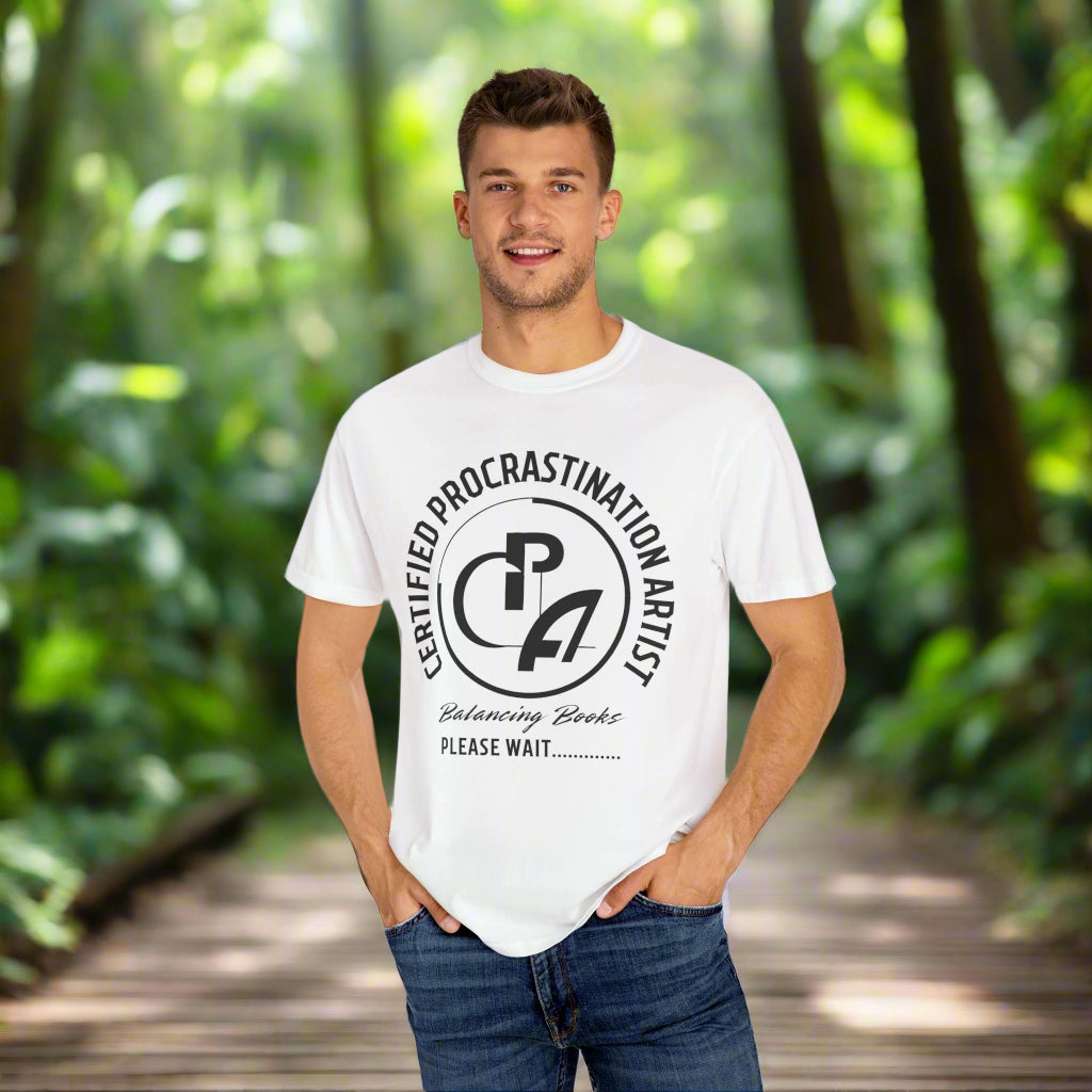 Certified Procrastination Artist Unisex Fun T-Shirt Gift for Accountant , Public Certified Accountant.