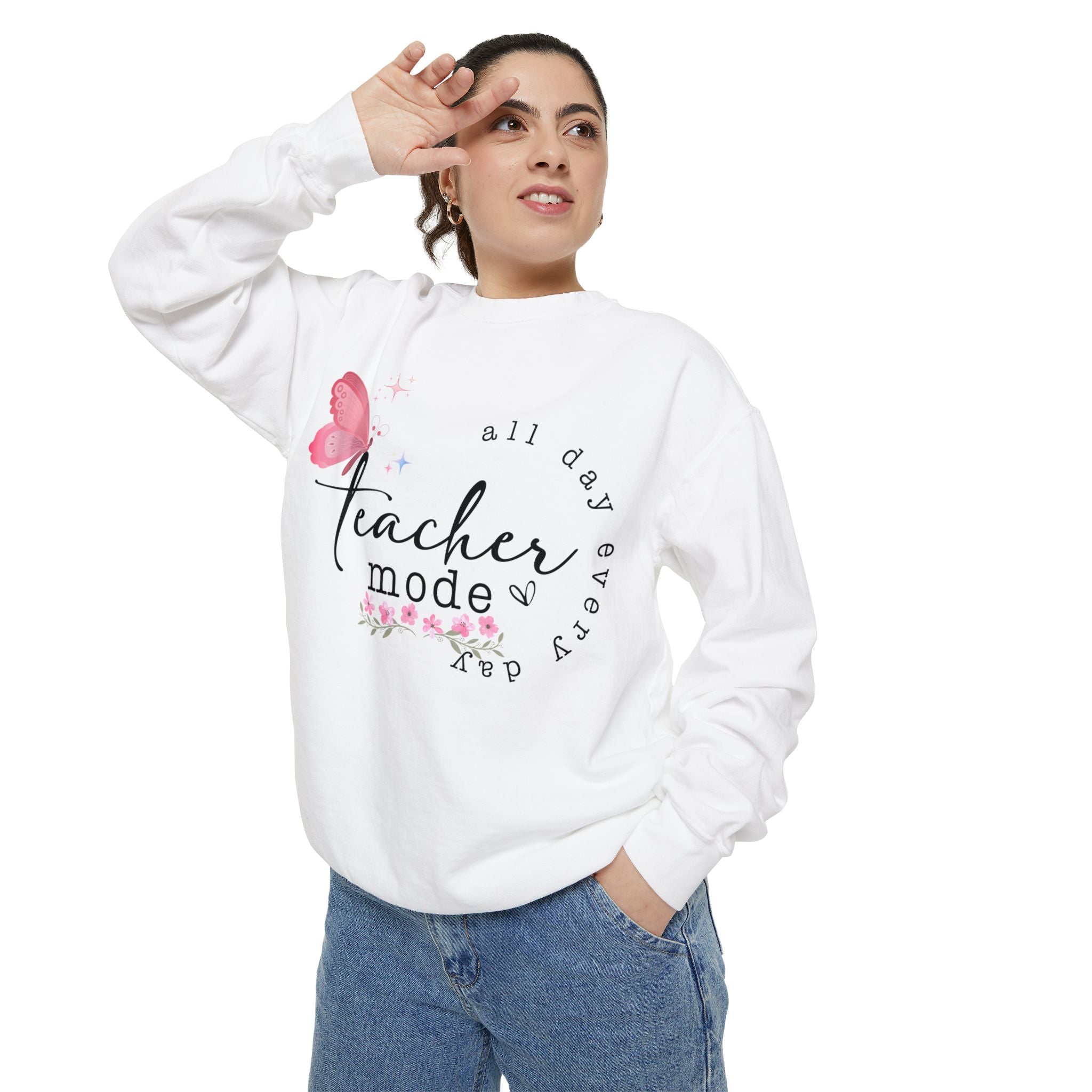 Teacher Mode Crewneck Sweatshirt: Teach Sweatshirt for Daycare and Kindergarten