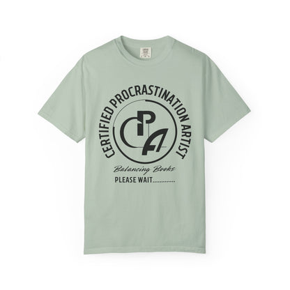 Certified Procrastination Artist Unisex Fun T-Shirt Gift for Accountant , Public Certified Accountant.