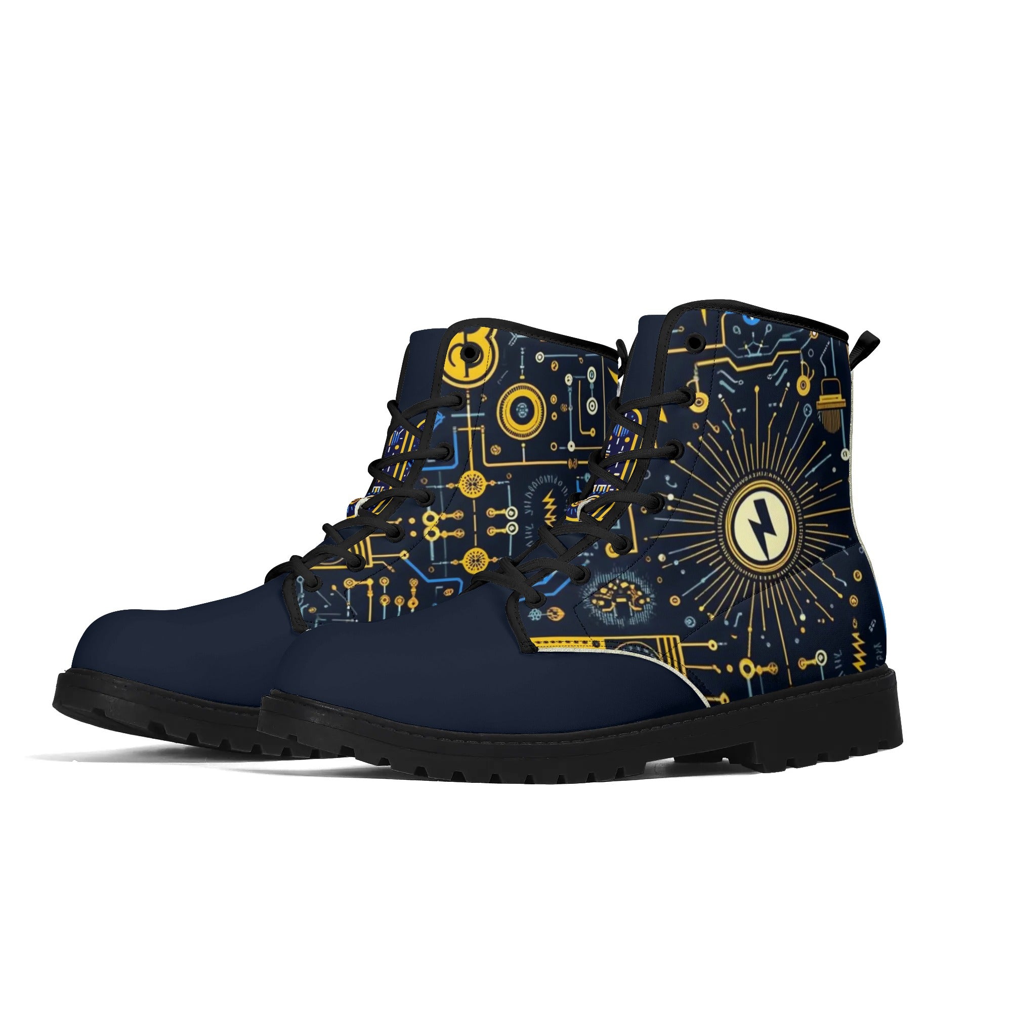 Electricians' Custom All-Over Printed Shoes - Durable & Stylish Work Footwear Leather Boots