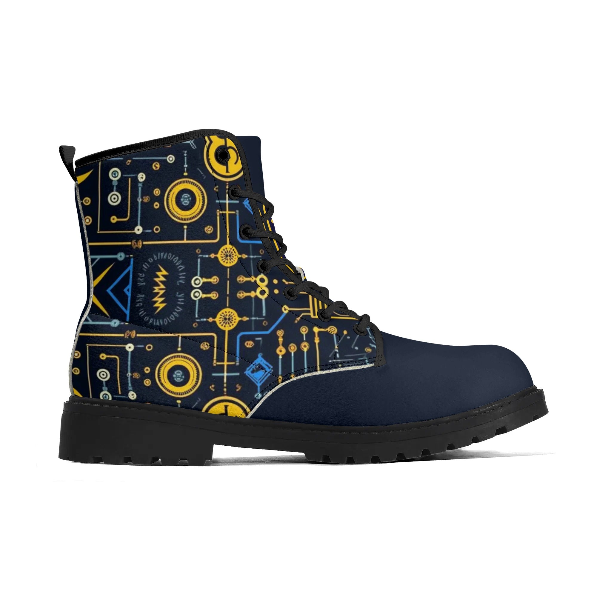 Electricians' Custom All-Over Printed Shoes - Durable & Stylish Work Footwear Leather Boots