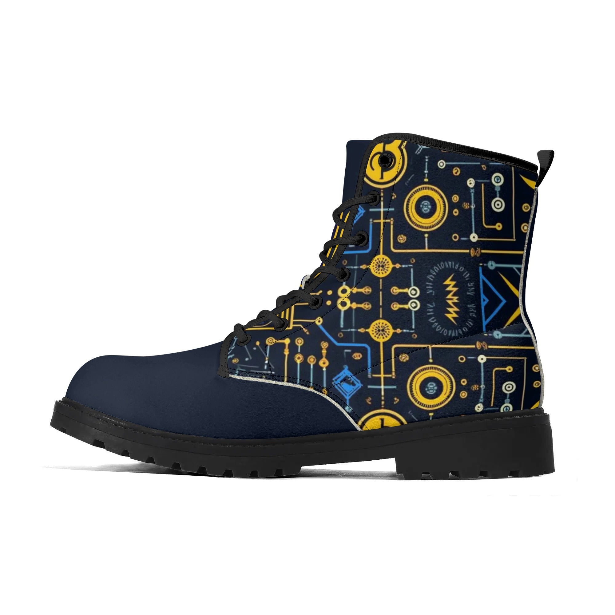 Electricians' Custom All-Over Printed Shoes - Durable & Stylish Work Footwear Leather Boots