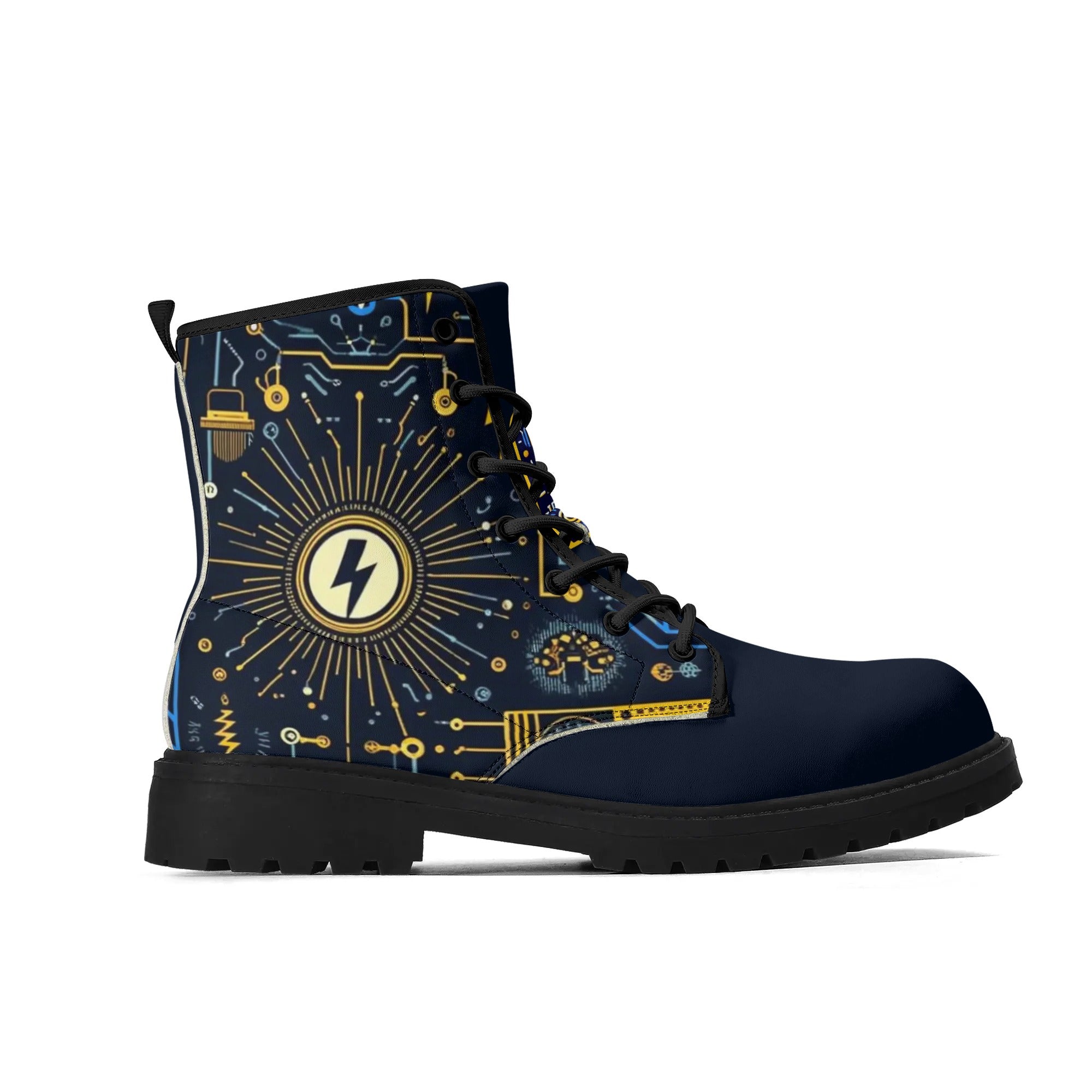 Electricians' Custom All-Over Printed Shoes - Durable & Stylish Work Footwear Leather Boots