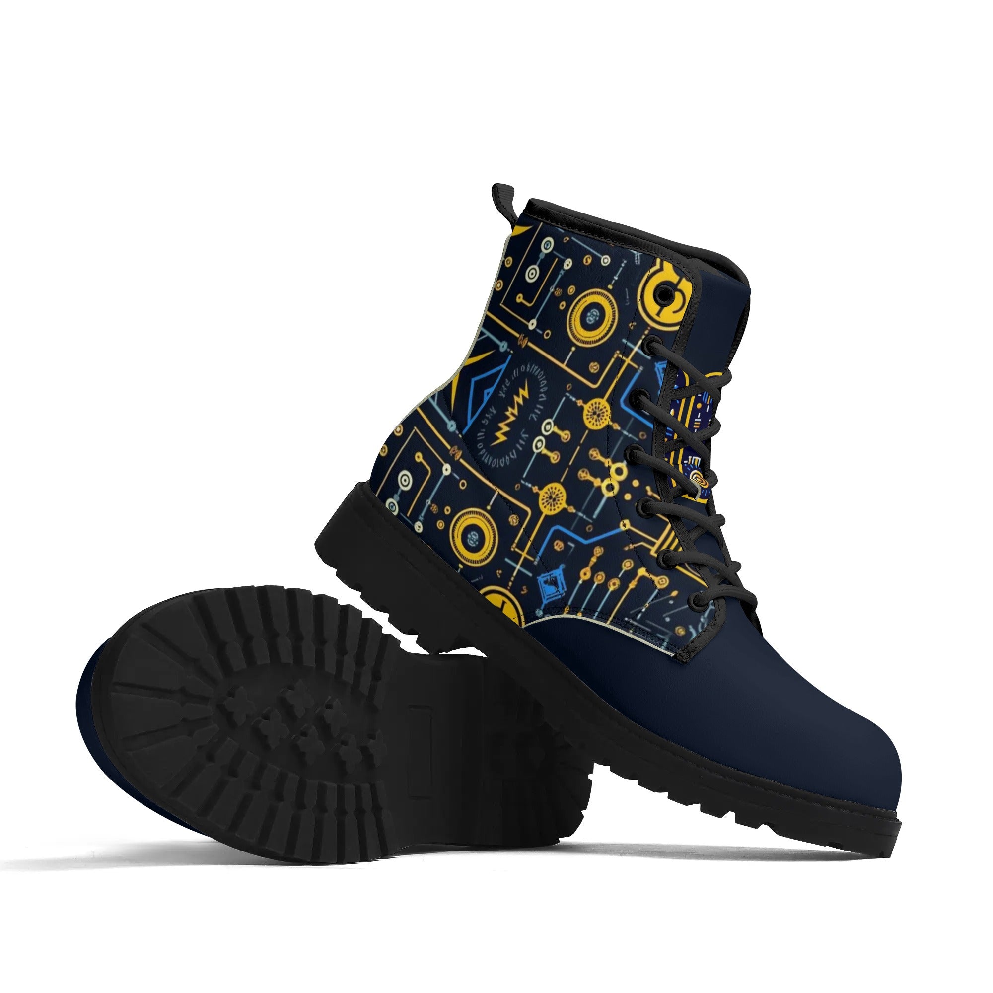 Electricians' Custom All-Over Printed Shoes - Durable & Stylish Work Footwear Leather Boots