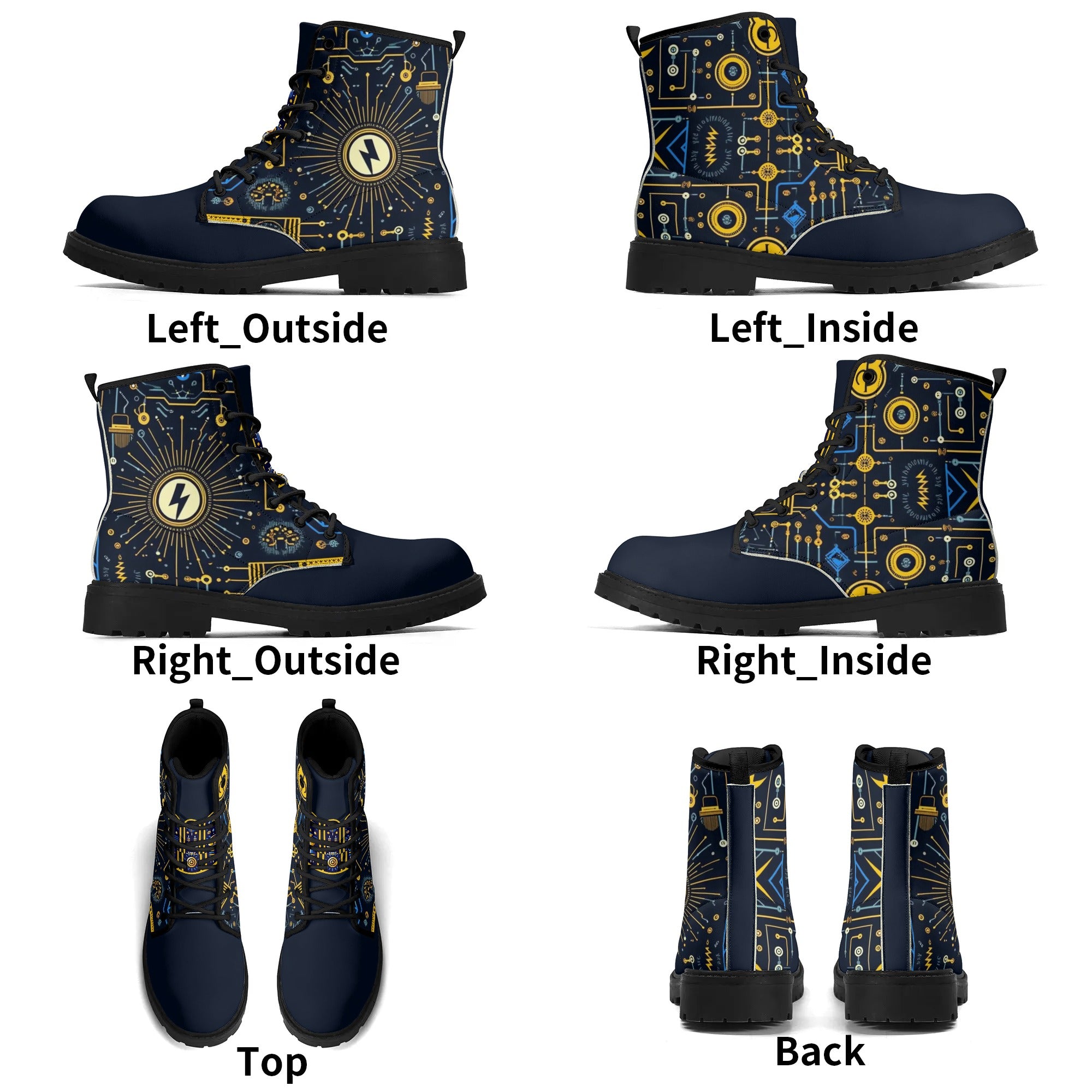 Electricians' Custom All-Over Printed Shoes - Durable & Stylish Work Footwear Leather Boots