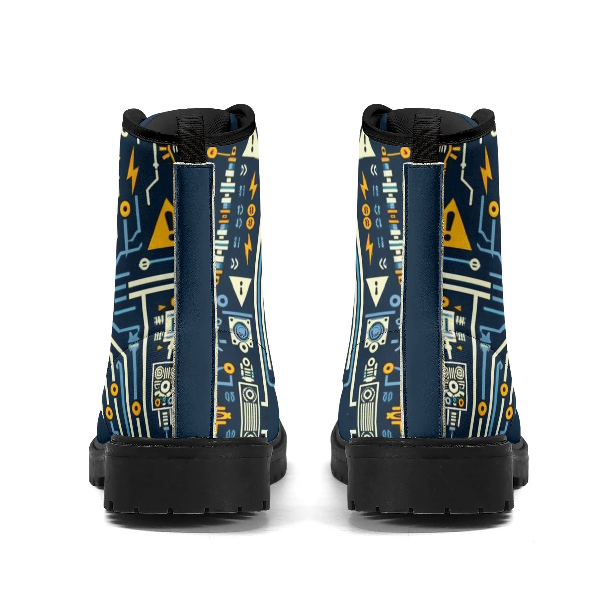 Custom Eco-Friendly Printed Shoes for All Seasons - Waterproof, and DurableMens Upgraded Black Outsole Leather Boots for Electricians