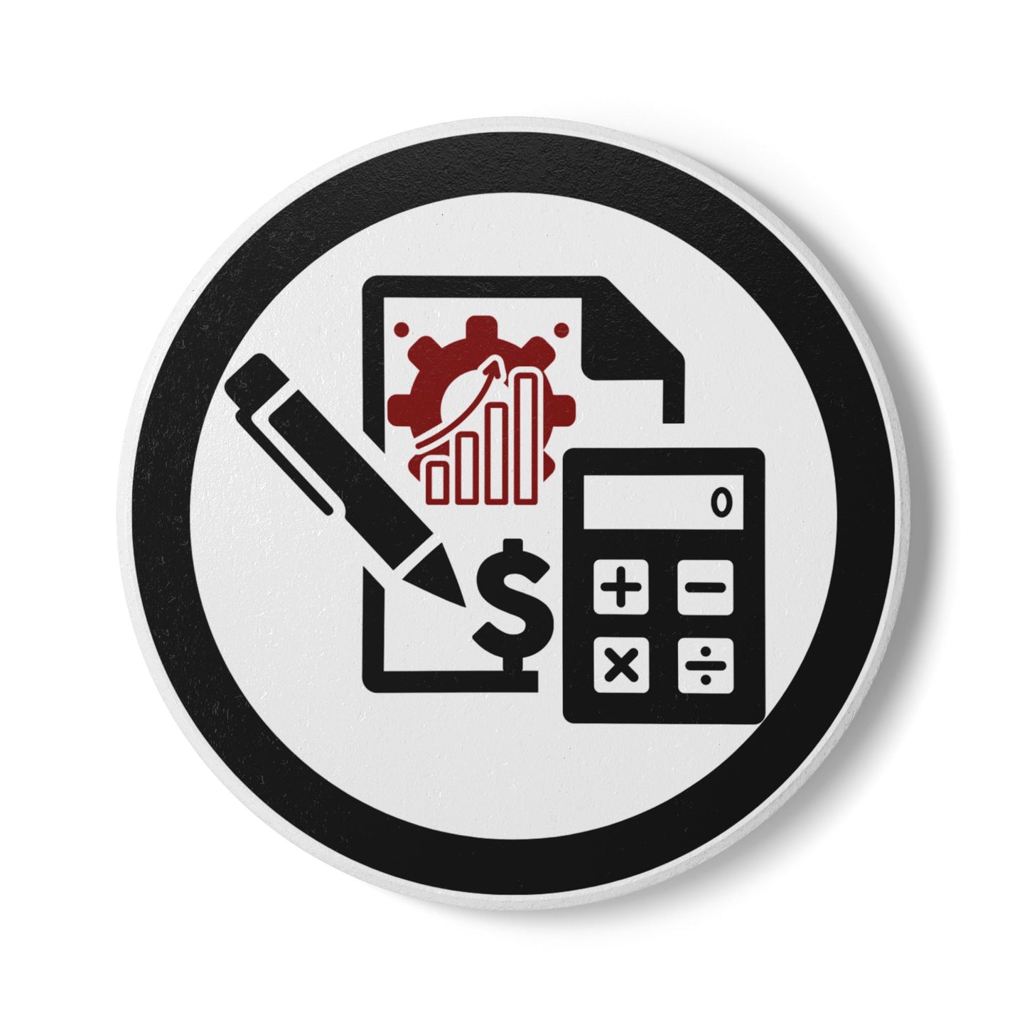 Themed Ceramic Coaster Set Gift for Accountant, Accounting Office Decor Essentials.