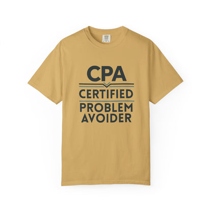 Certified Problem Avoider Unisex Fun T-Shirt for Accountant, Public Certified Accountant.