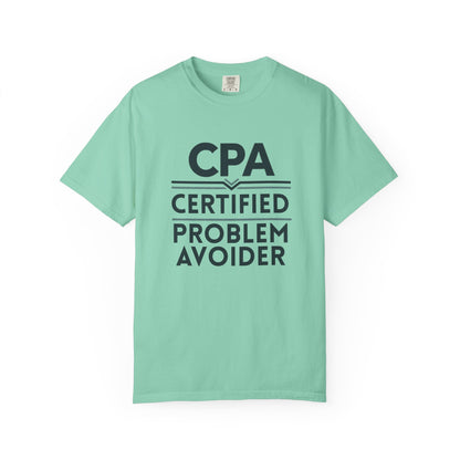 Certified Problem Avoider Unisex Fun T-Shirt for Accountant, Public Certified Accountant.