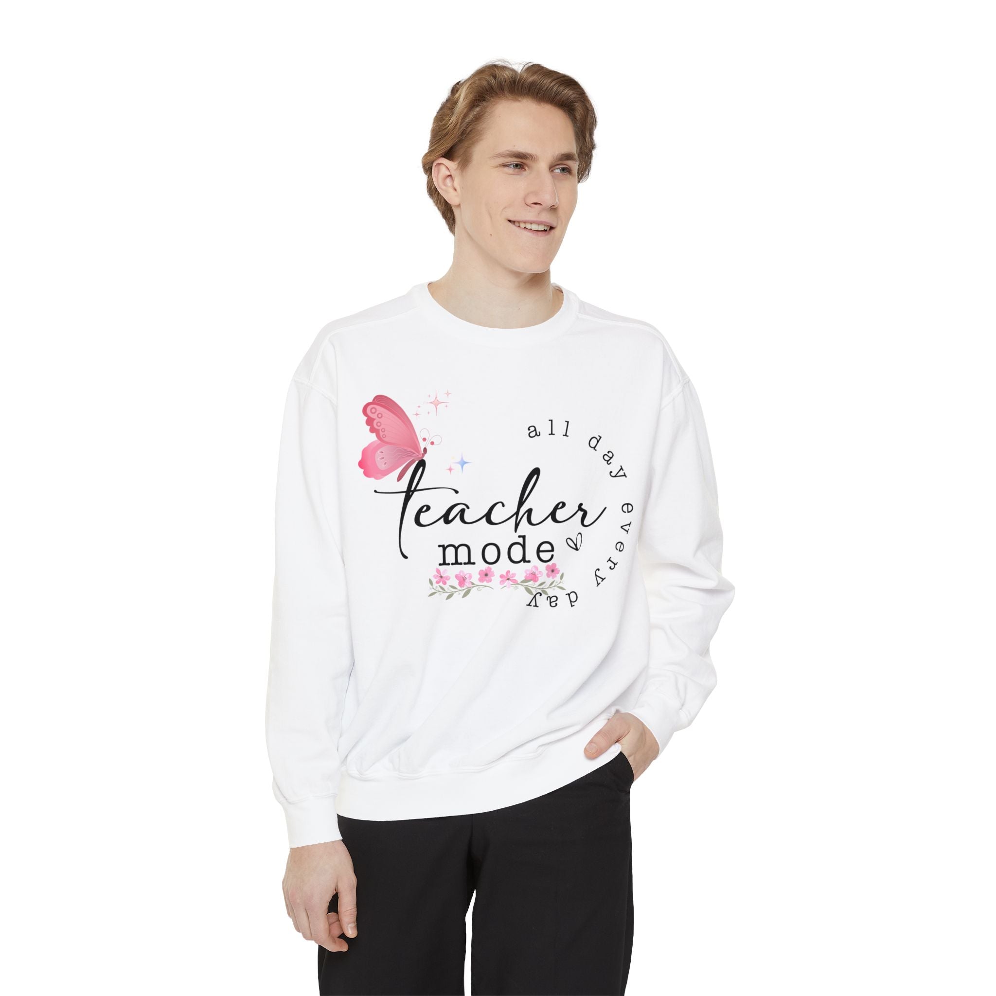 Teacher Mode Crewneck Sweatshirt: Teach Sweatshirt for Daycare and Kindergarten