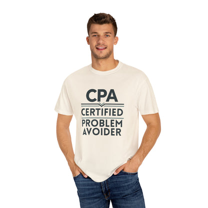Certified Problem Avoider Unisex Fun T-Shirt for Accountant, Public Certified Accountant.