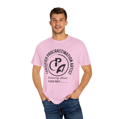 Certified Procrastination Artist Unisex Fun T-Shirt Gift for Accountant , Public Certified Accountant.