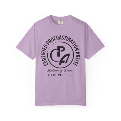 Certified Procrastination Artist Unisex Fun T-Shirt Gift for Accountant , Public Certified Accountant.