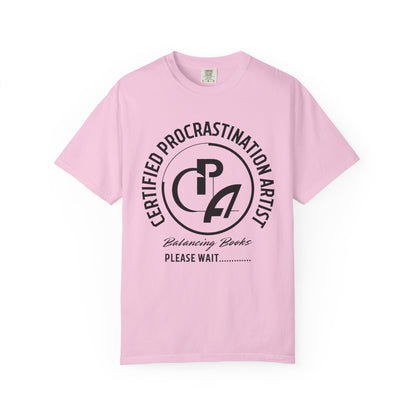 Certified Procrastination Artist Unisex Fun T-Shirt Gift for Accountant , Public Certified Accountant.