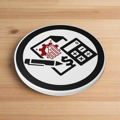 Themed Ceramic Coaster Set Gift for Accountant, Accounting Office Decor Essentials.