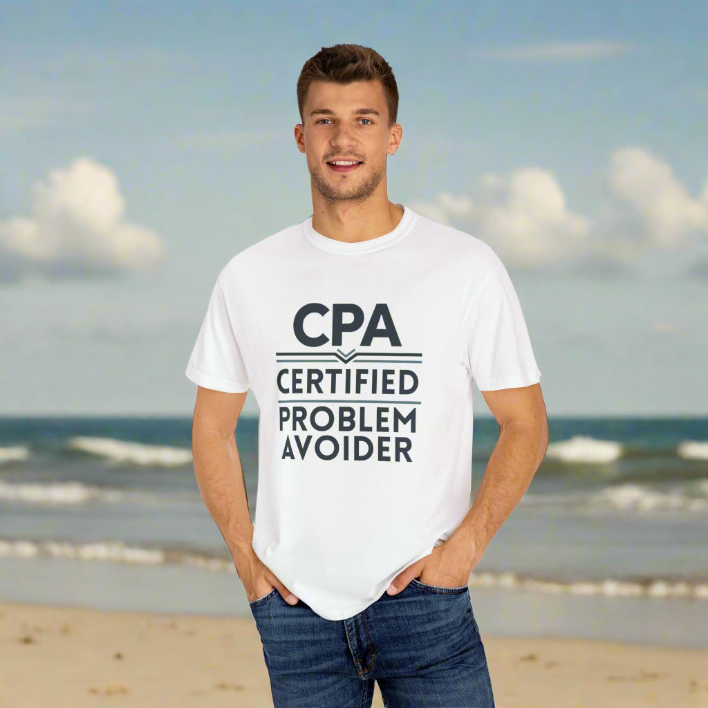 Certified Problem Avoider Unisex Fun T-Shirt for Accountant, Public Certified Accountant.